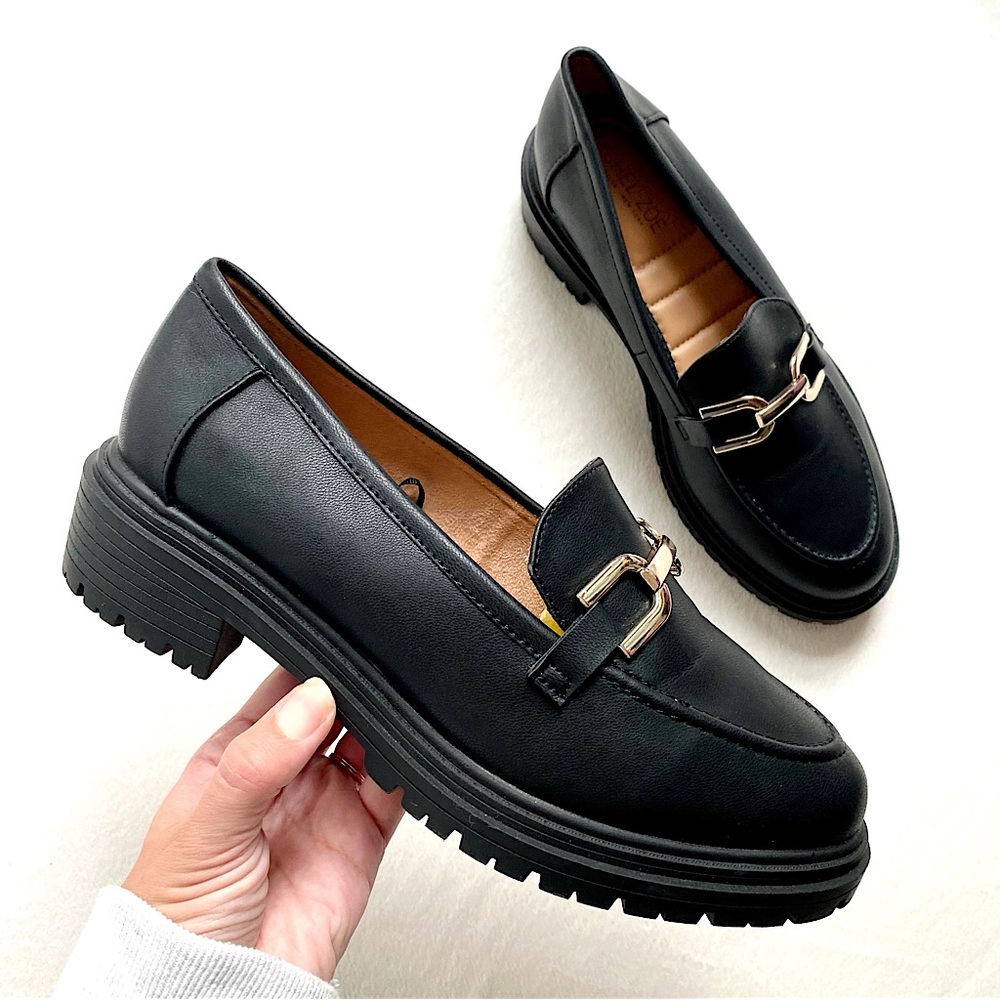 Rachel Zoe Black Chunky Loafers Size 7.5